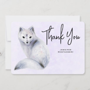 Cute Nordic Fox with Floral Markings Thank You