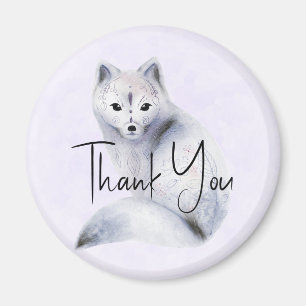 Cute Nordic Fox with Floral Markings Thank You Magnet