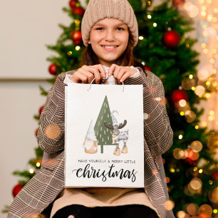 Cute Nordic Gnome Christmas Medium Gift Bag