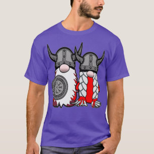 Cute Nordic Gnomes Viking Tomte Couple Scandinavia T-Shirt