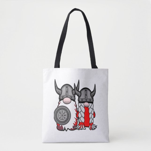 Cute Nordic Gnomes Viking Tomte Couple Scandinavia Tote Bag (Front)