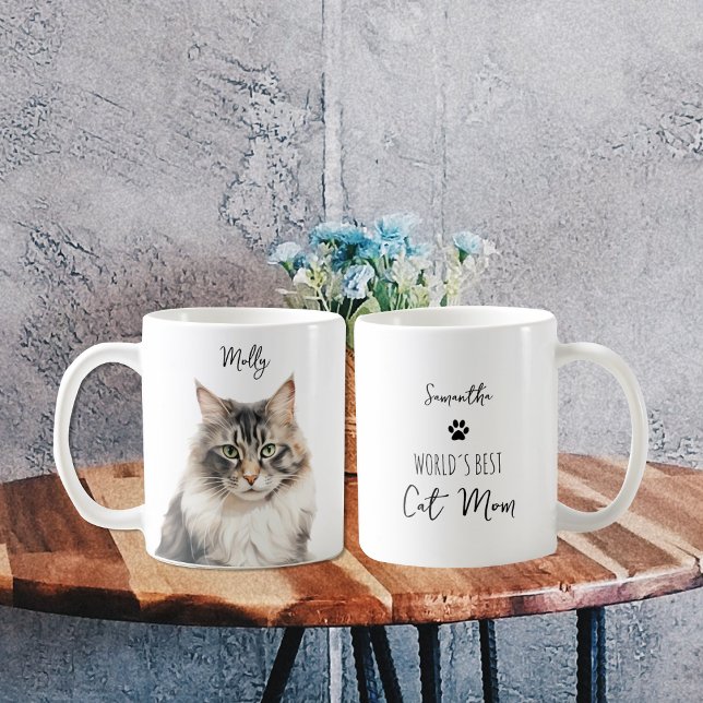 Cute Norwegian Forest Cat Custom Best Mom / Dad  Coffee Mug (Creator Uploaded)