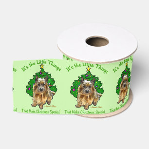 Cute Norwich Terrier Christmas Grosgrain Ribbon