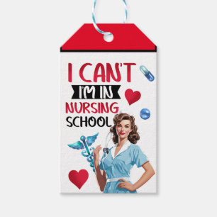 Cute Nostalgic Nurse_  I'm in Nursing School Gift Tags