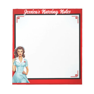 Cute Nostalgic Nurse Pinup_ I Like Big Veins Notepad