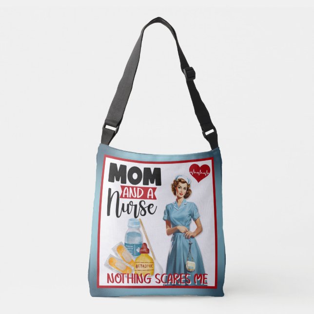 Cute Nostalgic Nurse Pinup_  Mom and Nurse Crossbody Bag (Front)