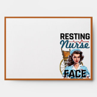 Cute Nostalgic Nurse Pinup Resting Nurse Face Envelope