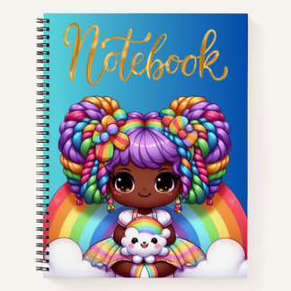 Cute notebook/Adorable Rainbow chibi girl Notebook