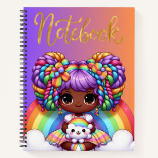 Cute notebook/Adorable Rainbow chibi girl Notebook