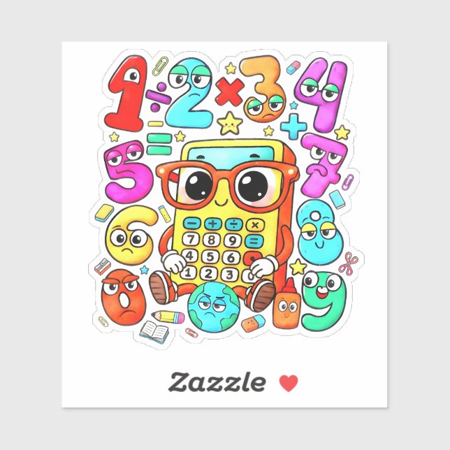 Cute Numbers Math Sticker for Kids School (Feuille)