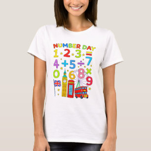 Cute Numbers Maths Learning Cartoon Tee For KidsUK