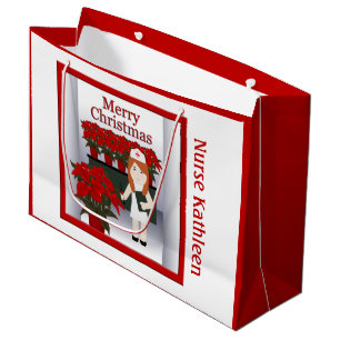 Cute Nurse 5 Grand sac cadeau de Noël