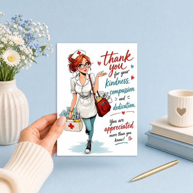 Cute Nurse Appreciation Kindness Compassion Card (Creator Uploaded)