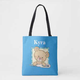 Cute Nurse bear add name tote Bag