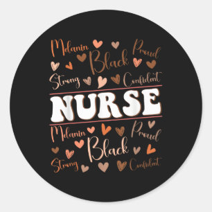 Cute Nurse Black History Month African American Nu Classic Round Sticker