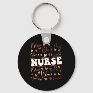 Cute Nurse Black History Month African American Nu Keychain