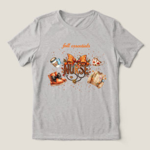 Cute Nurse Bow Fall Essentials  Tri-Blend Shirt