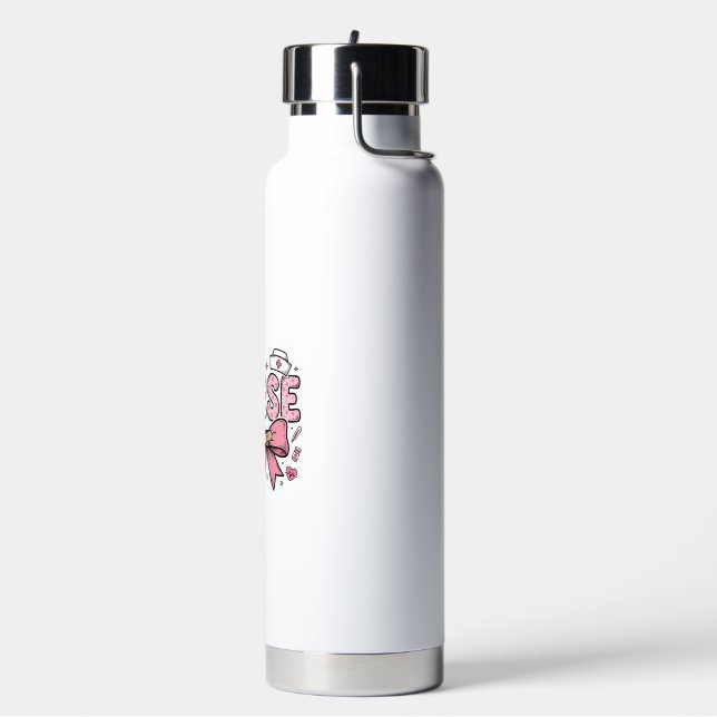 Cute Nurse Bow Heart Vector Shirt Design_1 Water Bottle (Left)