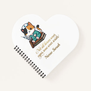 Cute Nurse Calico Cat Personalized Notebook