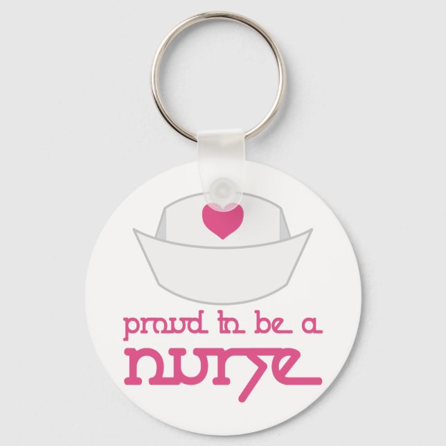 Cute Nurse Cap Proud To Be A Nurse Gift Keychain (Front)