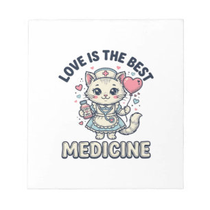 Cute Nurse Cat Love Is the Best Medicine Design_1 Notepad
