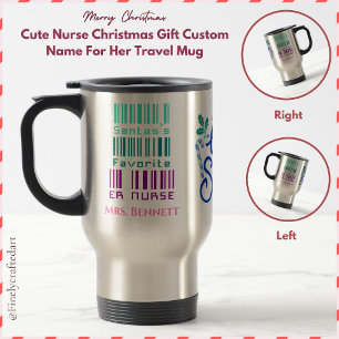 Cute Nurse Christmas Gift Custom Name For Her Travel Mug