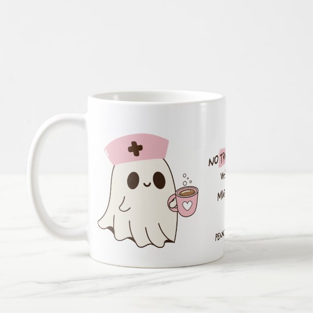 Cute Nurse Ghost Halloween Mug - 11oz (Gauche)