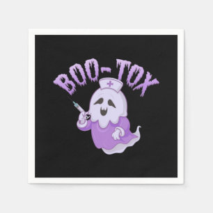 Cute Nurse Ghost with Botox Injection Funny Spooky Napkin