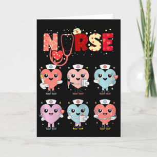 Cute Nurse Hearts Valentine Design For Healthcare  Card