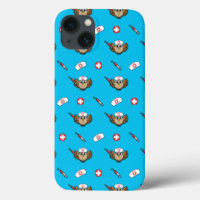 Cute Nurse Owl with Syringe Cartoon