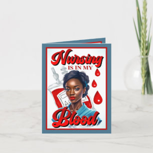 Cute Nurse Pinup_ It's in my blood Thank You Card
