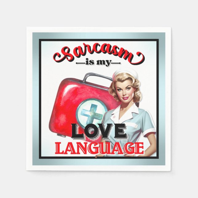 Cute Nurse Pinup_ Love Language Napkin (Front)