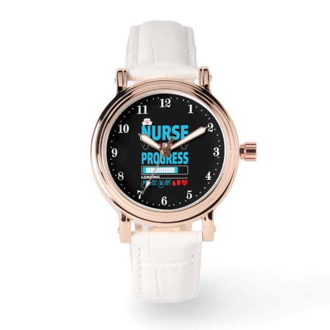 Cute Nurse progress word art  Watch (Front)
