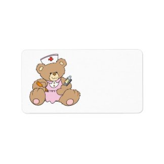 Cute Nurse RN Bear Label
