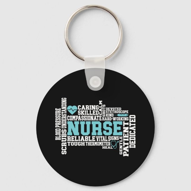 Cute Nurse RN LVN Nursing School Medical Keychain (Front)