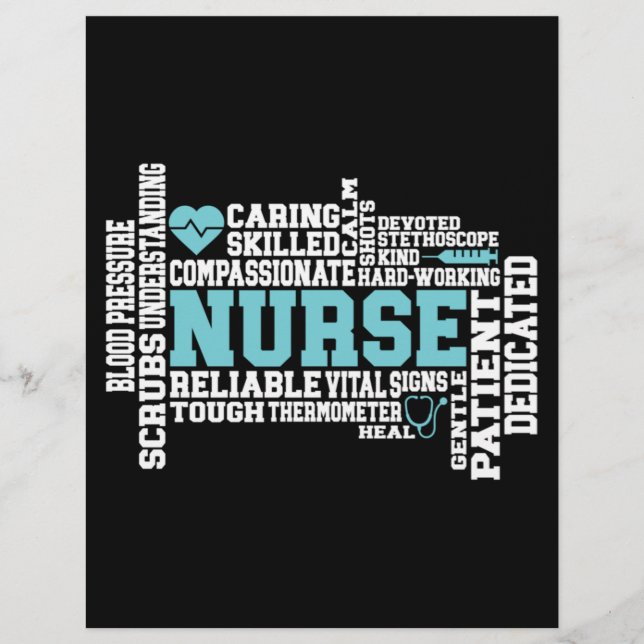 Cute Nurse RN LVN Nursing School Medical Letterhead (Front)