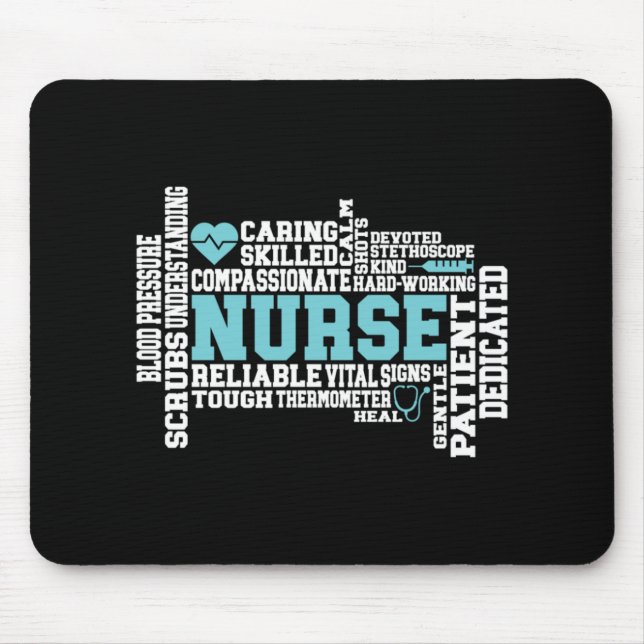 Cute Nurse RN LVN Nursing School Medical Mouse Pad (Front)