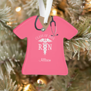 Cute Nurse Rose Scrub Top Keepsaké Personnalisé
