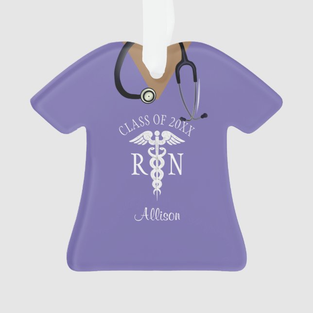 Cute Nurse Scrub Top Purple Personnalisé (devant)