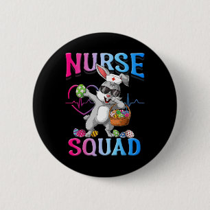 Cute Nurse Squad Easter Bunny Funny Easter Day Cos 2 Inch Round Button