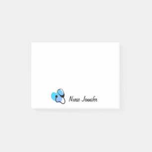 Cute Nurse Stethoscope Heart Personalized Post-it Notes