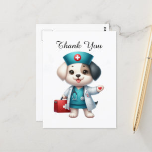 Cute Nurse thank you dog Postcard