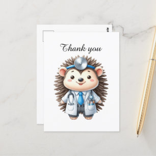 Cute Nurse thank you hedgehog Postcard