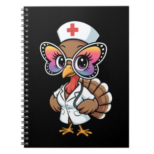 Cute Nurse Turkey Face Sunglasses Butterfly Fall H Notebook