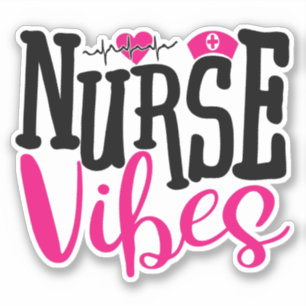 Cute Nurse Vibes Hot Pink Black Typography