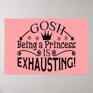 Cute Nursery Girls Birthday Pink Princess Poster