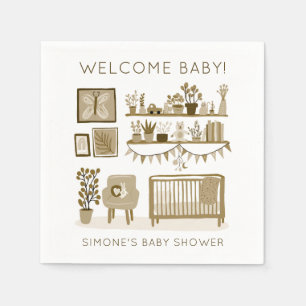 Cute Nursery Illustration CUSTOM BABY SHOWER  Napkin