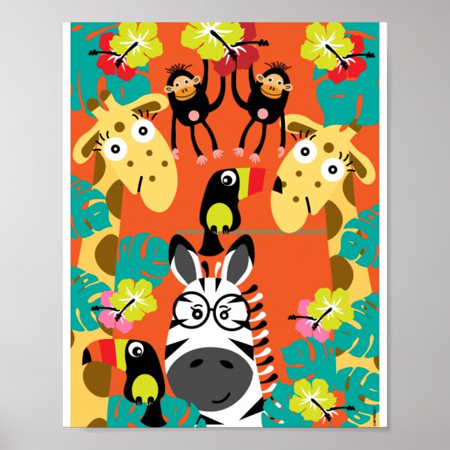 Cute nursery jungle animals decor   (Front)