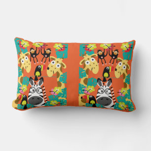Cute nursery jungle animals decor    lumbar pillow