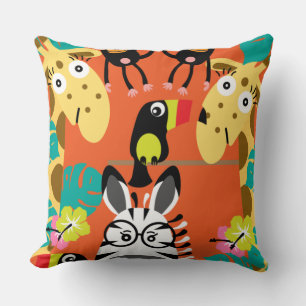 Cute nursery jungle animals decor   throw pillow